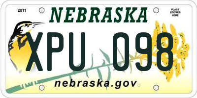 NE license plate XPU098
