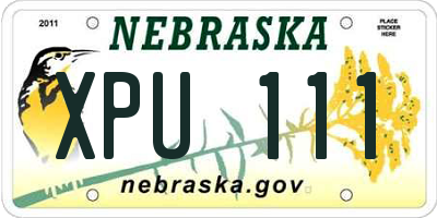 NE license plate XPU111