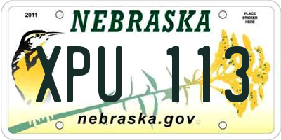 NE license plate XPU113