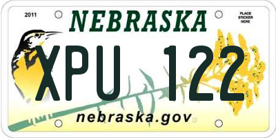 NE license plate XPU122