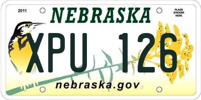 NE license plate XPU126