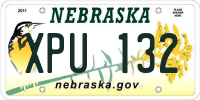 NE license plate XPU132