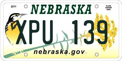 NE license plate XPU139
