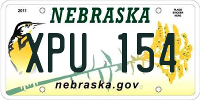 NE license plate XPU154