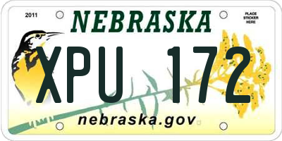 NE license plate XPU172
