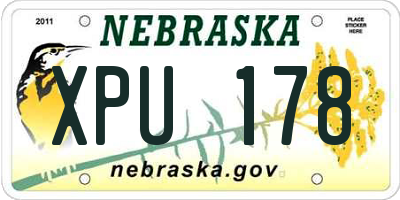 NE license plate XPU178