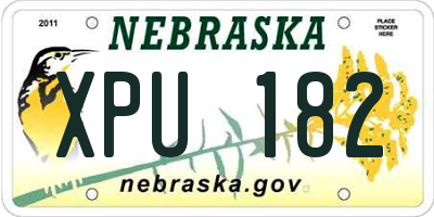 NE license plate XPU182
