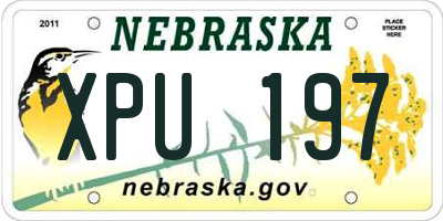 NE license plate XPU197