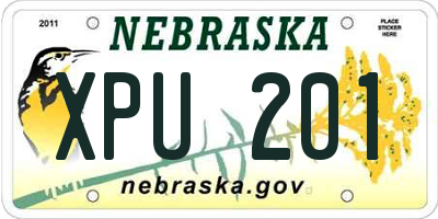 NE license plate XPU201