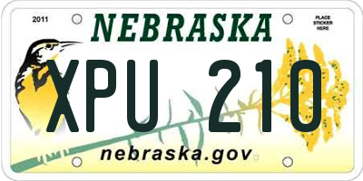 NE license plate XPU210