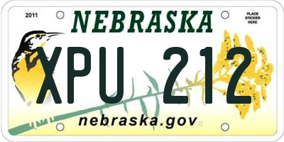 NE license plate XPU212