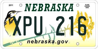 NE license plate XPU216