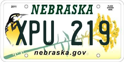 NE license plate XPU219