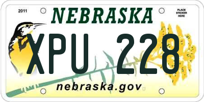 NE license plate XPU228