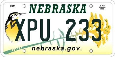 NE license plate XPU233