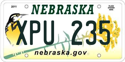 NE license plate XPU235