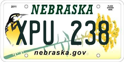 NE license plate XPU238