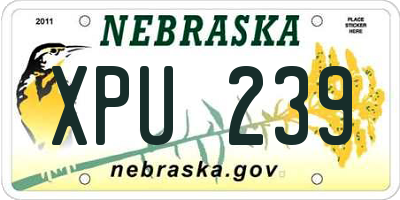 NE license plate XPU239