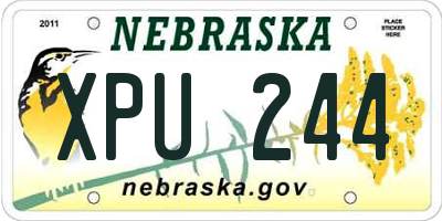 NE license plate XPU244