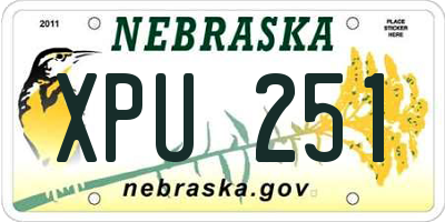 NE license plate XPU251