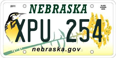 NE license plate XPU254