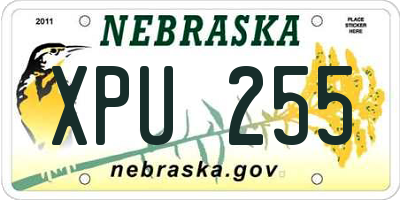 NE license plate XPU255