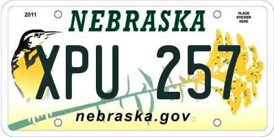 NE license plate XPU257