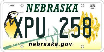 NE license plate XPU258