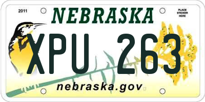 NE license plate XPU263