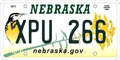NE license plate XPU266
