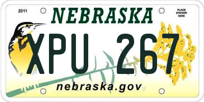NE license plate XPU267