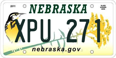 NE license plate XPU271