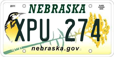 NE license plate XPU274