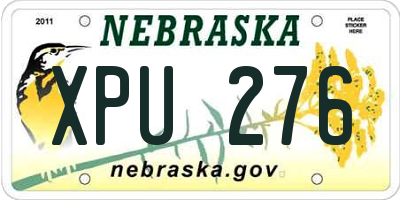NE license plate XPU276