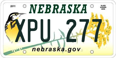 NE license plate XPU277
