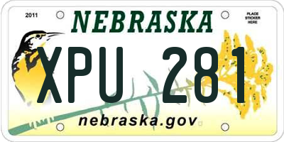 NE license plate XPU281