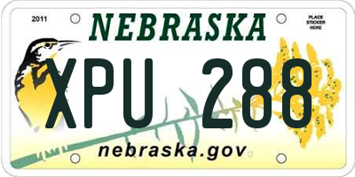 NE license plate XPU288