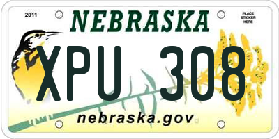 NE license plate XPU308