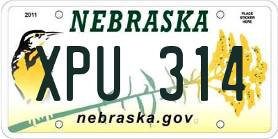NE license plate XPU314