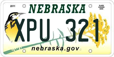 NE license plate XPU321
