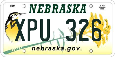 NE license plate XPU326