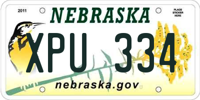 NE license plate XPU334