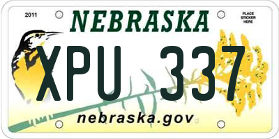 NE license plate XPU337