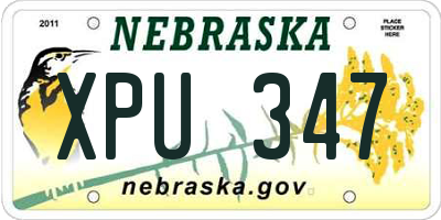 NE license plate XPU347