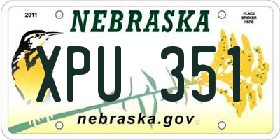NE license plate XPU351