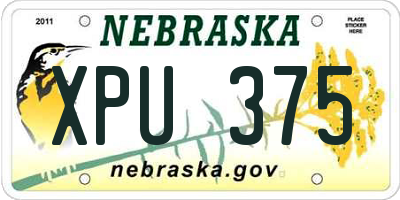 NE license plate XPU375