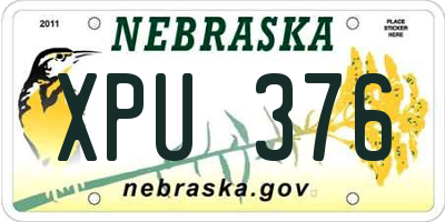 NE license plate XPU376