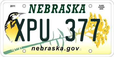 NE license plate XPU377