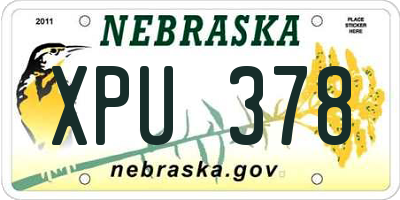 NE license plate XPU378
