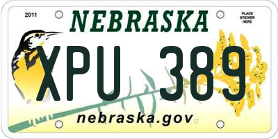 NE license plate XPU389